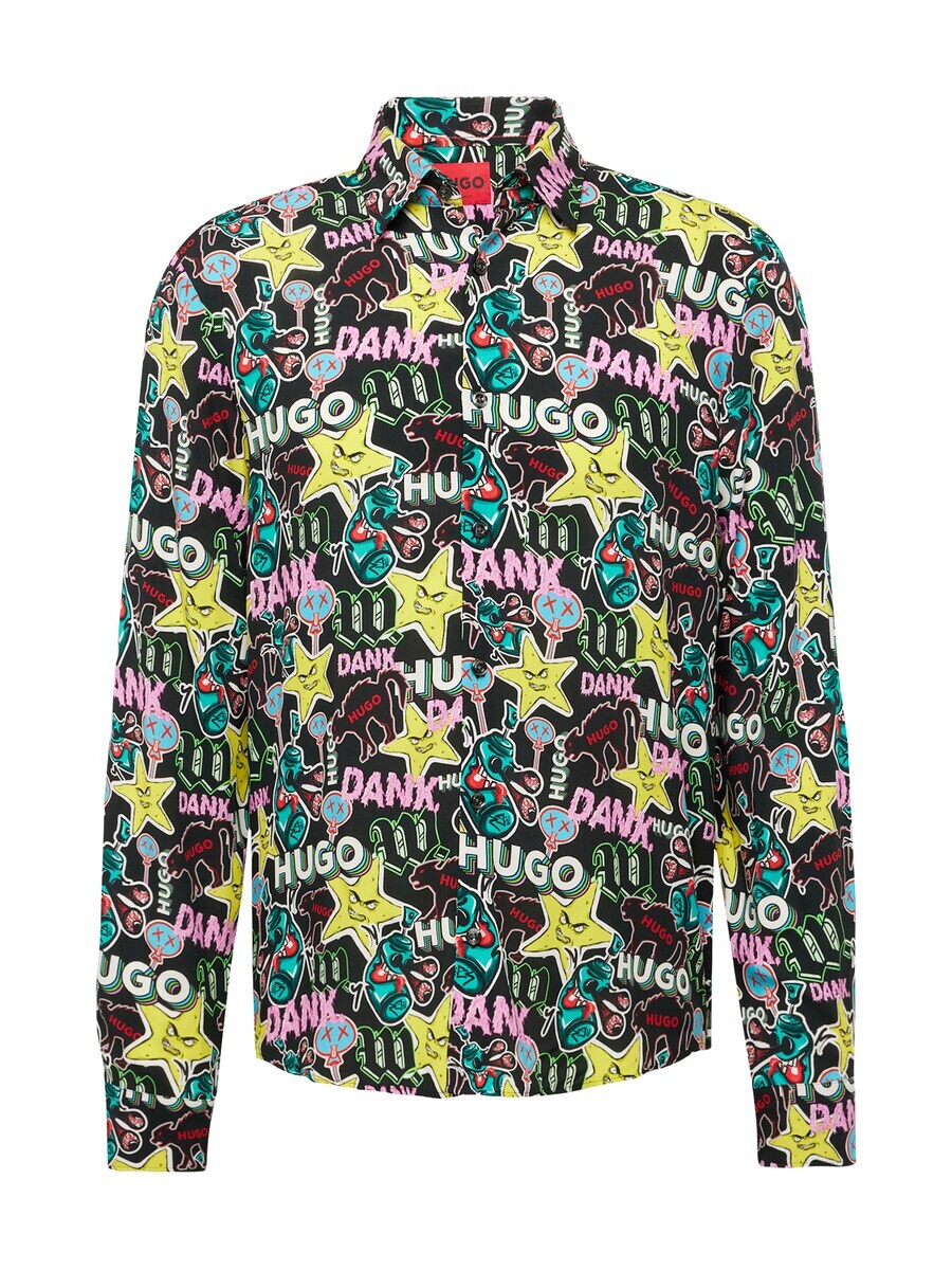 

Повседневная рубашка HUGO Regular fit Button Up Shirt Ermo, черный