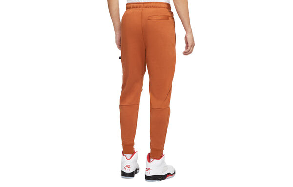 Спортивные штаны Men's Air Jordan Zion Performance Alphabet Embroidered Solid Color Bundle Feet Sports Brown Pants, коричневый — фото 2