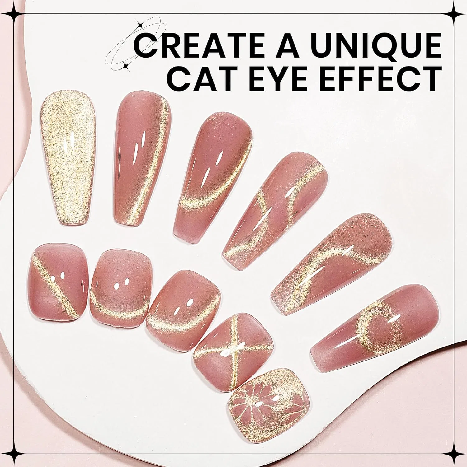 Магнитный гель-лак SUPWEE Cat Eye 9D Supwee, Holographic Glitter Pink — фото 3