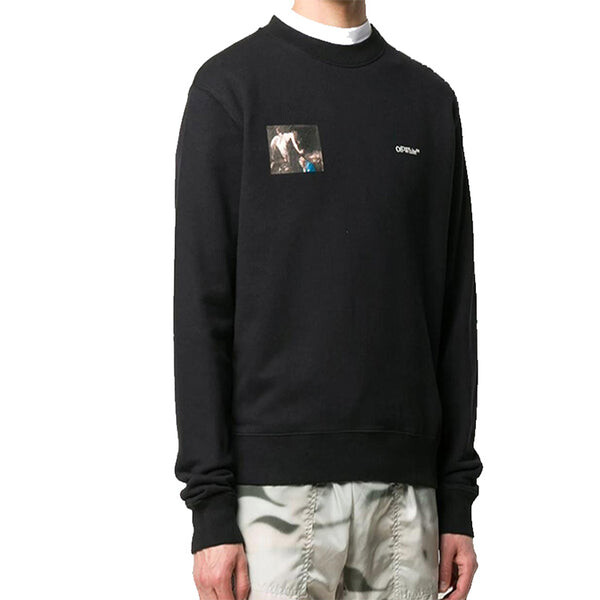 Толстовка fw20 caravaggio angel printing sweater men black Off-White, черный — фото 4