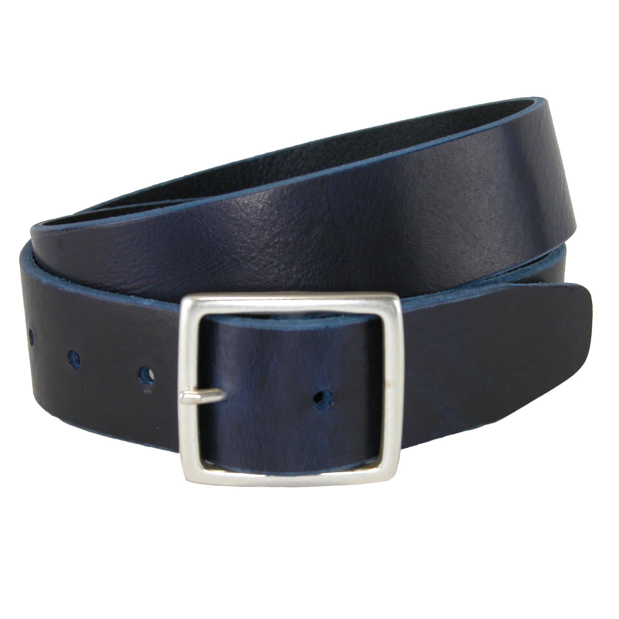 

Ремень кожаный джинсовый Douglas NoHo Center Bar Pull Up Casual CrookhornDavis, цвет marine navy