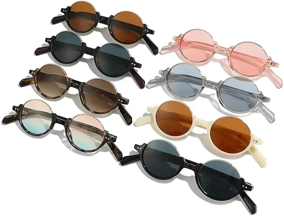 

Солнцезащитные очки UV400 — круглые, с леопардовым принтом, градиентом и заклепками, в стиле панк, для женщин и мужчин, для бега и активного отдыха UYPTK, Gray Clear