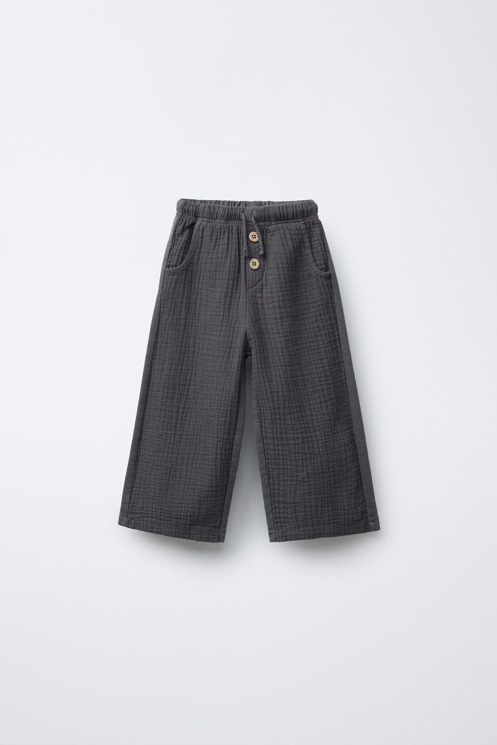 

Брюки прямого кроя с фактурным контрастом ZARA, цвет Dark grey