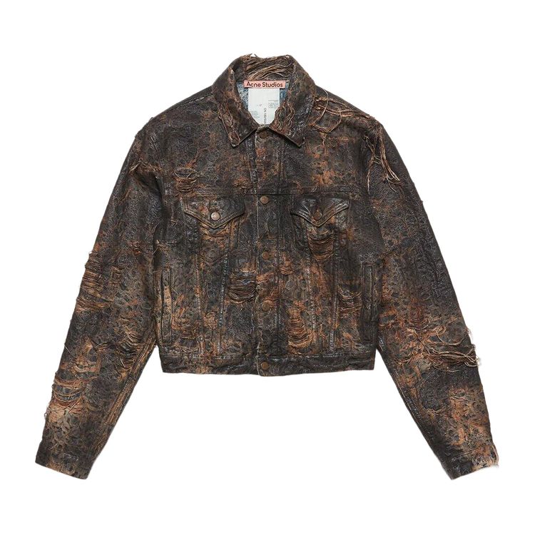 

Куртка Acne Studios Distressed Monogram Denim Jacket 'Brown', коричневый