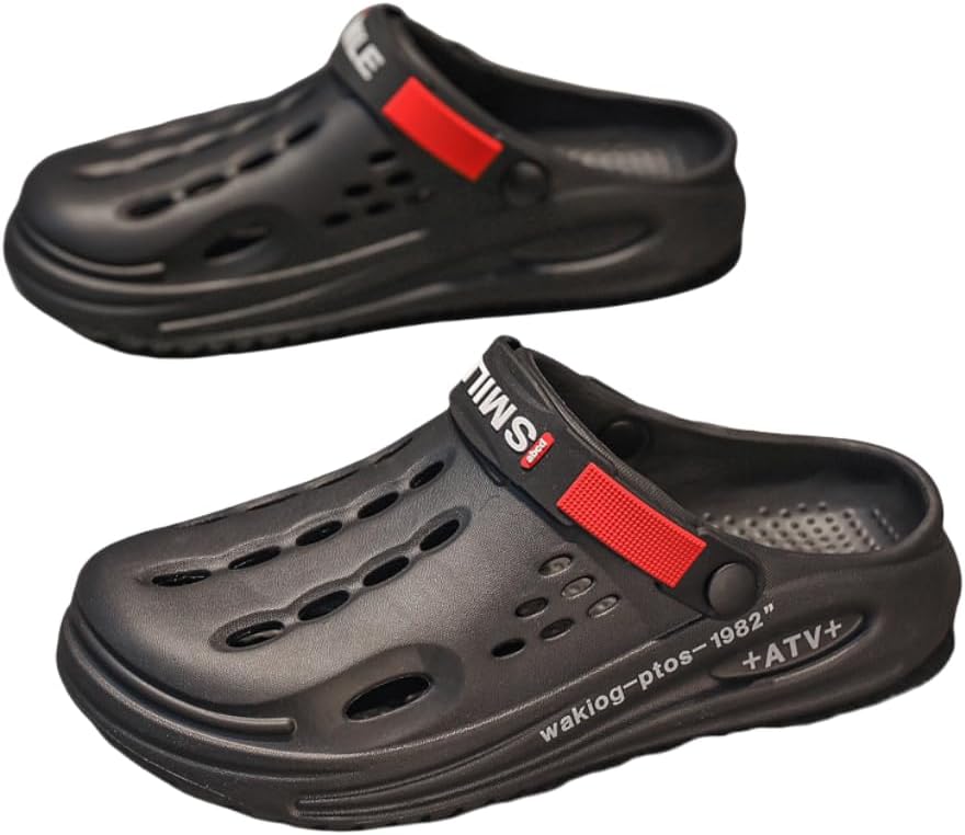 

Удобные мужские сабо с мягкой подошвой для прогулок, активного отдыха и пляжа Hhhchpm, черный