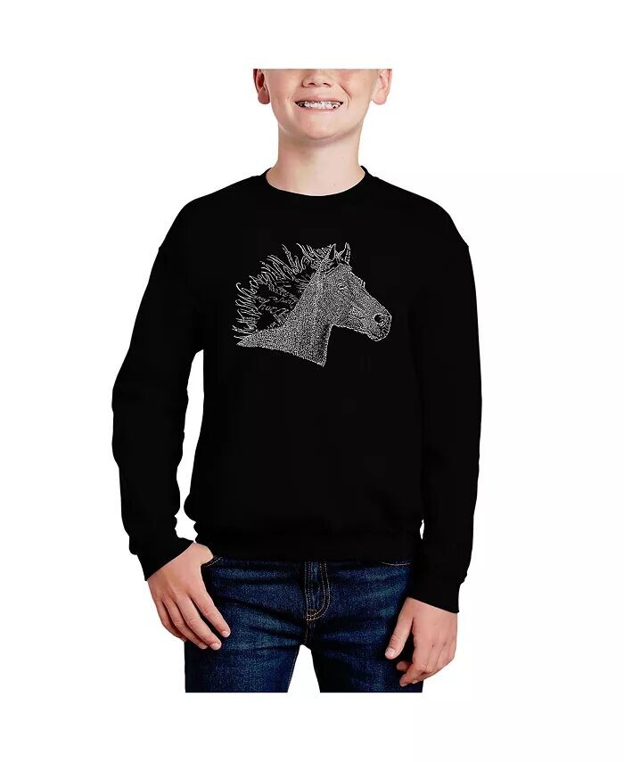 

Horse Mane — толстовка с круглым вырезом Big Boy's Word Art La Pop Art, синий