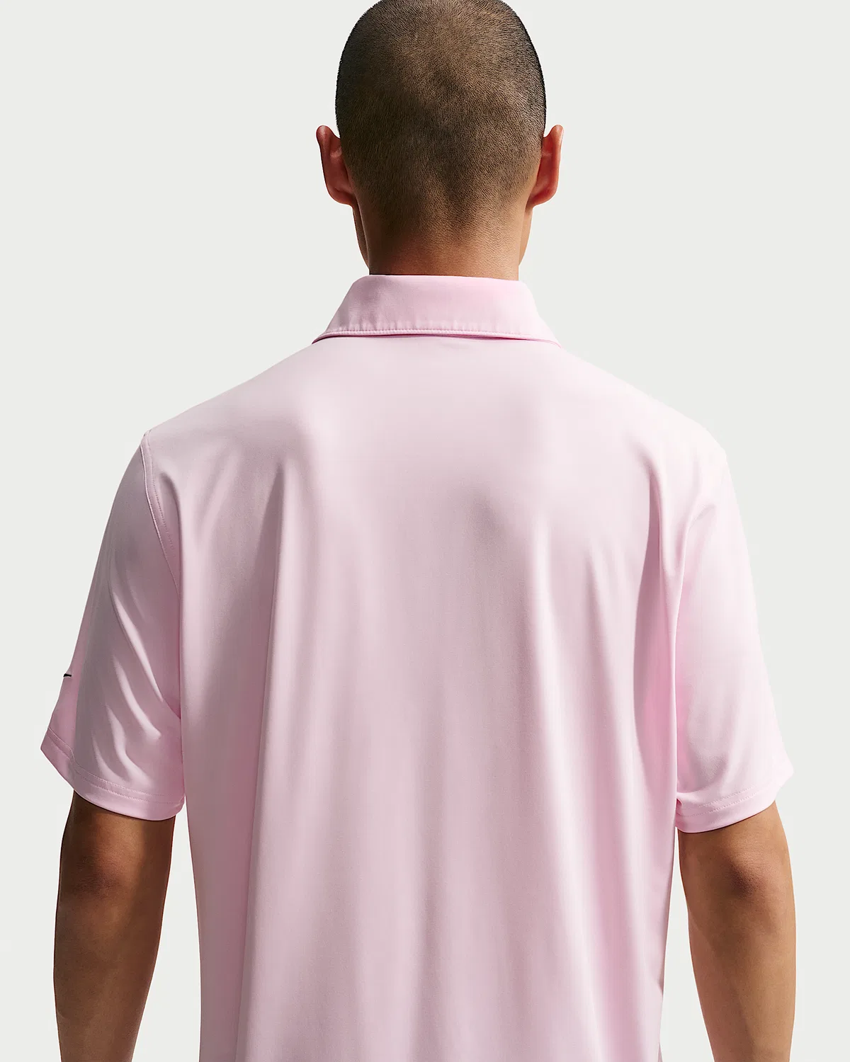 Мужское поло Nike Velocity Dri-FIT Sleeve Logo Golf, Pink Foam/Black — фото 2