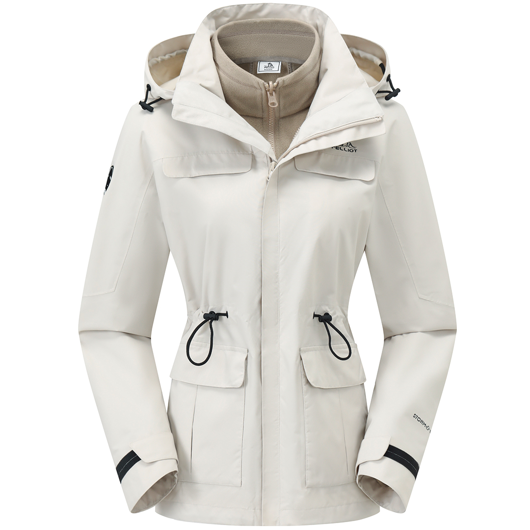 

PELLIOT Ветровка мужская водонепроницаемая ветронепроницаемая дышащая и износостойкая, Ecru Women's