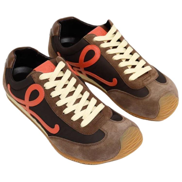 Балетки Ballet Runner 2.0 Low top повседневные женские туфли Chocolate/Coral/Yellow LOEWE, Original Shoe Box Included — фото 4