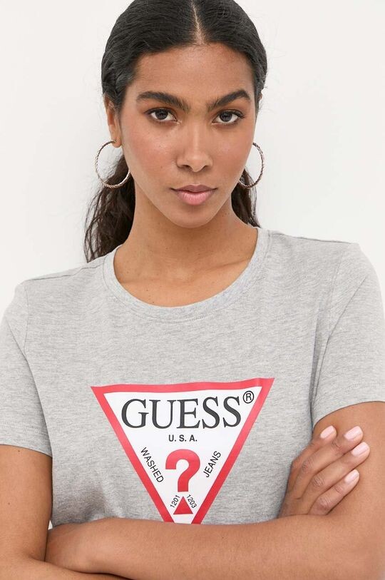 

Хлопковая футболка Guess, серый