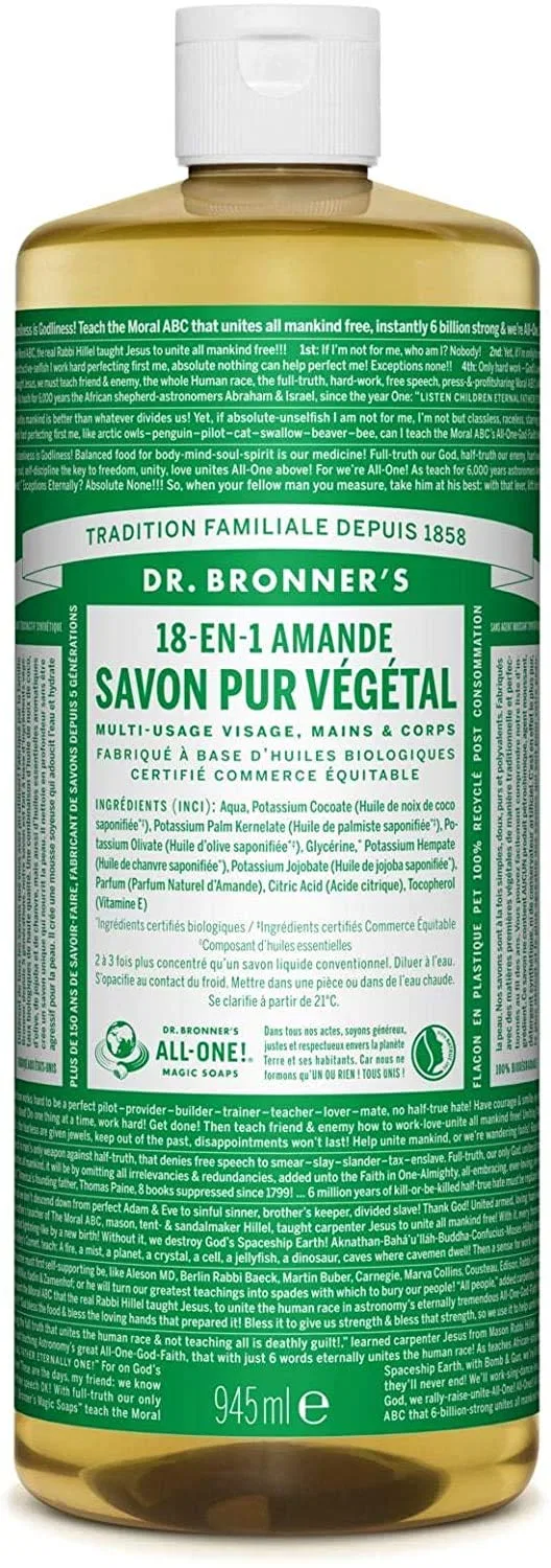 Натуральное жидкое мыло 18-в-1 Dr. Bronner's, миндаль, 945 мл Dr. Bronner'S