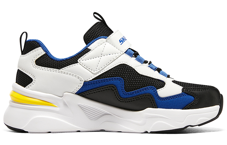 Skechers Кроссовки для мальчиков средней высоты, детские, белые, черные, морские, синие, подростковые — фото 2