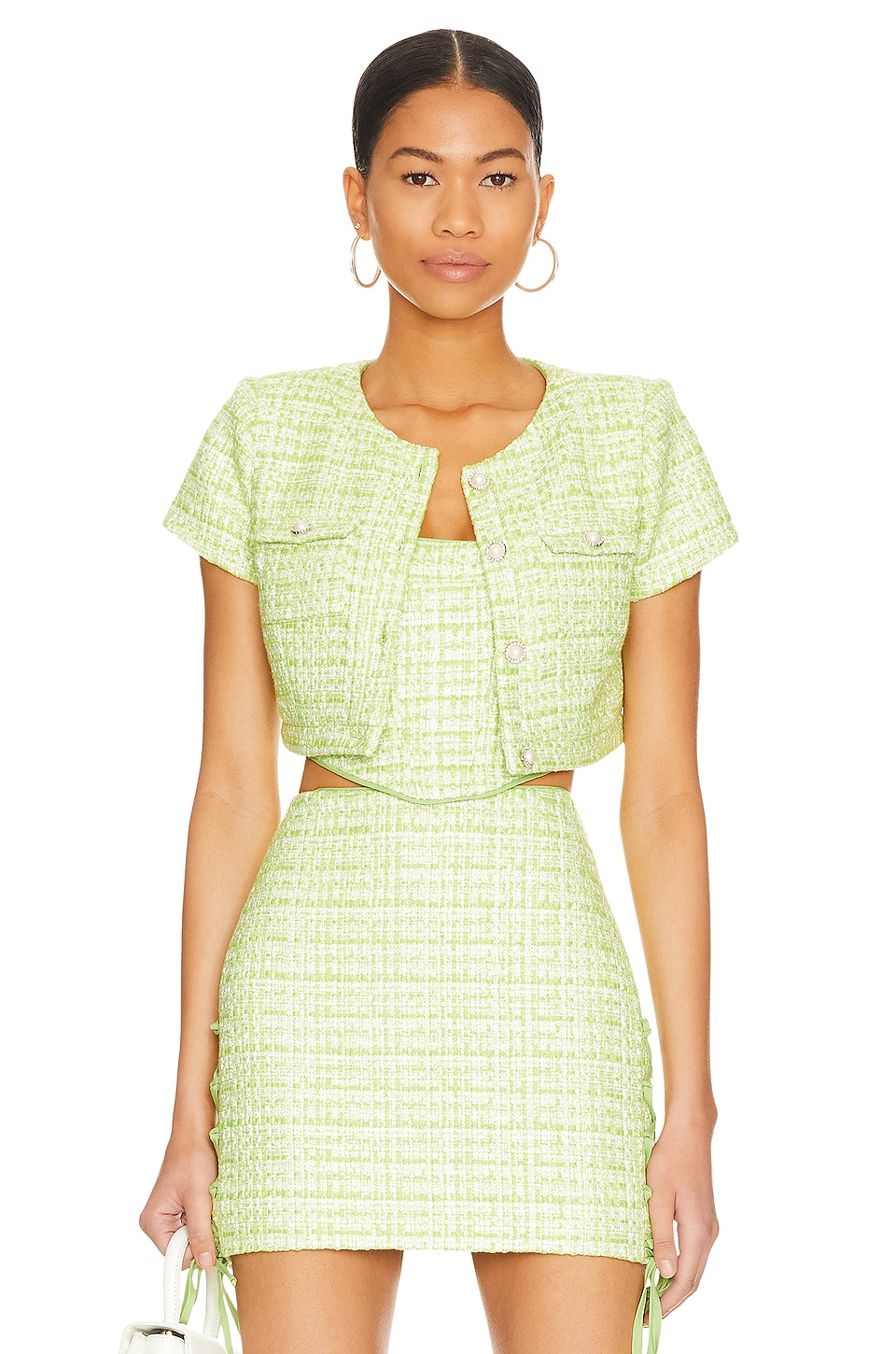 

Топ Lovers and Friends Tai Cropped, цвет Lime Green Tweed