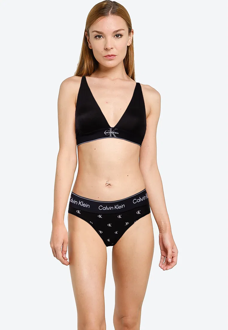 Топ-бралетт треугольный, микрофибра, Calvin Klein, черный — фото 4