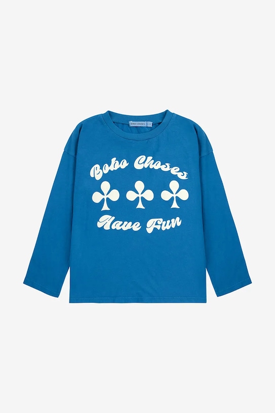 Детская хлопковая кофта с длинным рукавом Have Fun Bobo Choses, синий — фото 2