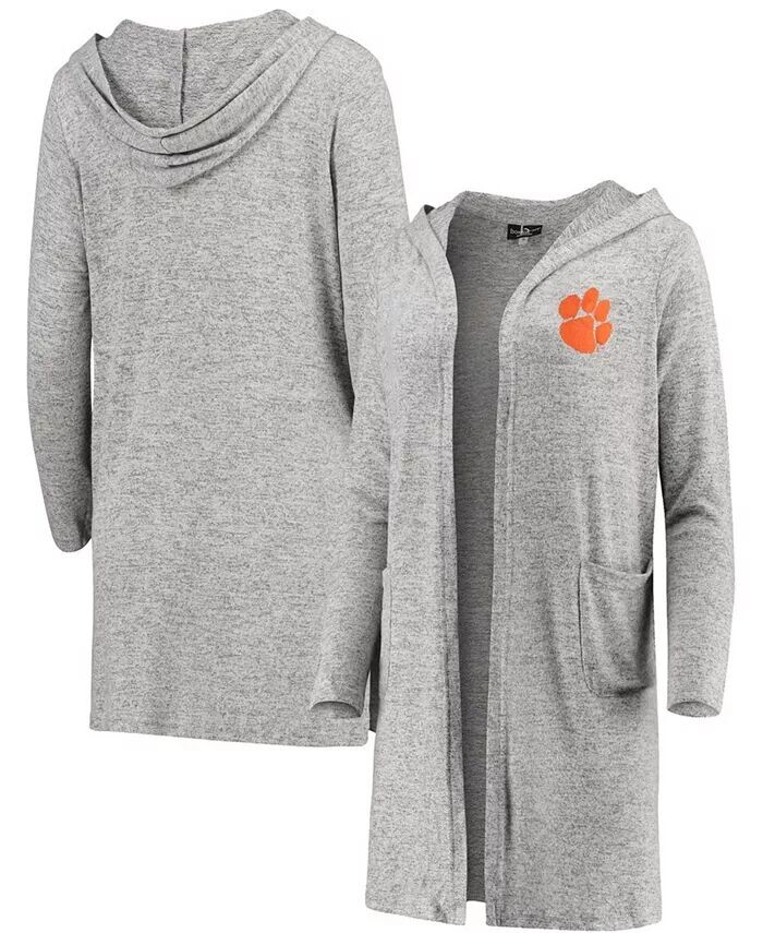 

Женский кардиган Clemson Tigers Cuddle Soft Duster серого цвета Boxercraft