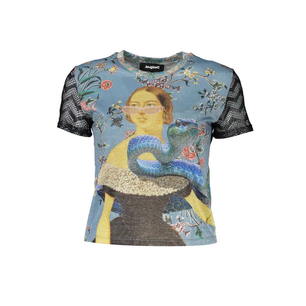 

Светло-голубой женский топ из полиэстера Desigual