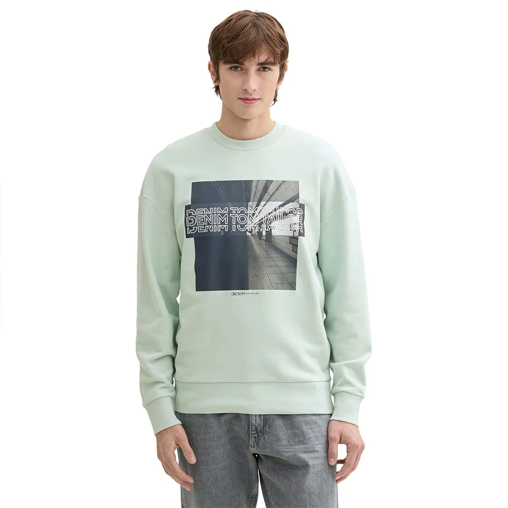 

Толстовка Tom Tailor Relaxed Crew Neck, зеленый