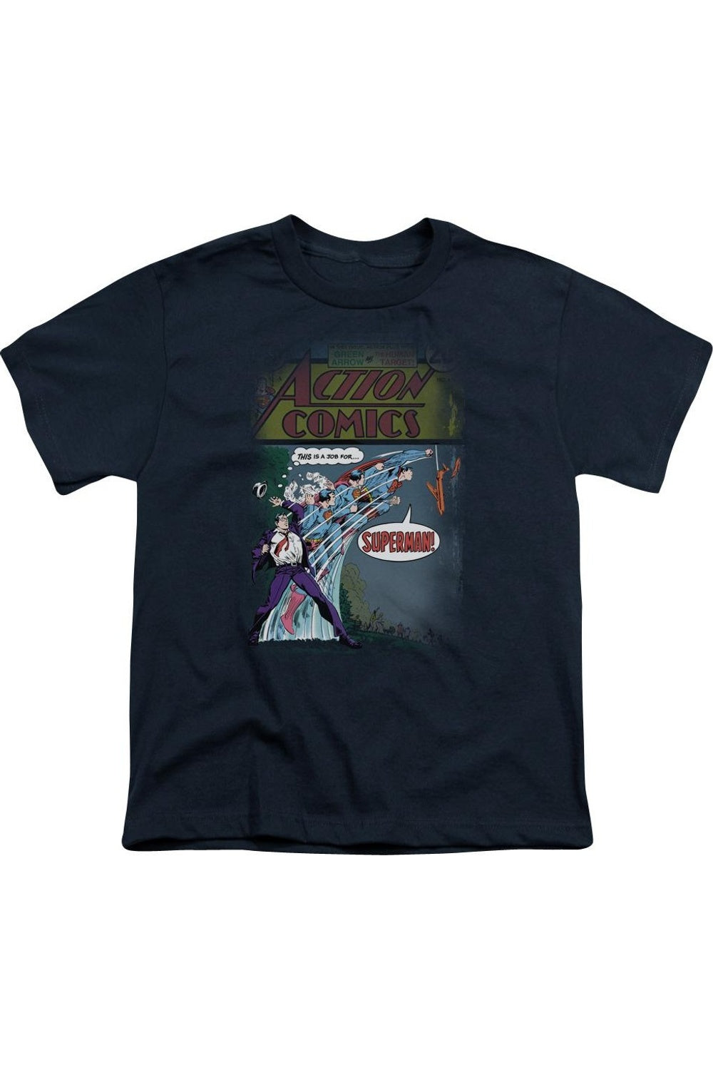 

Футболка с быстрой сменой "Супермен" для детей с коротким рукавом Gildan, темно-синий