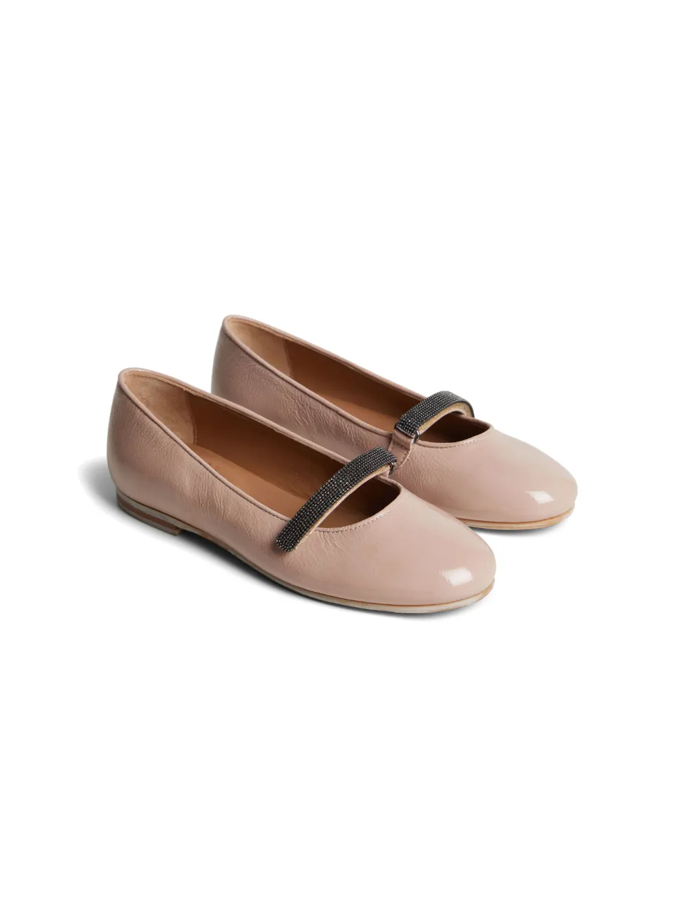 

Балетки с миндалевидным носком Brunello Cucinelli Kids, розовый