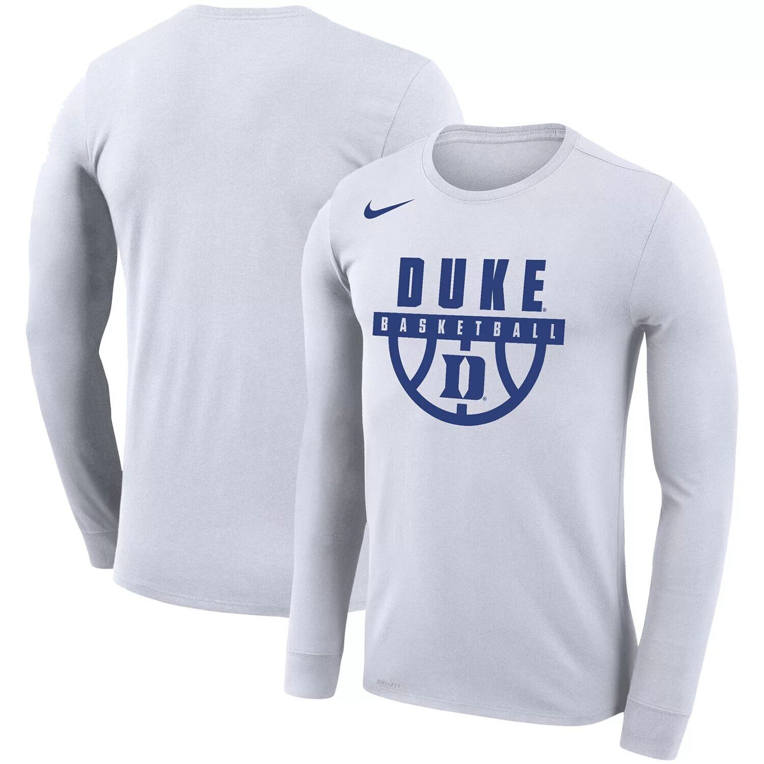 

Мужская белая футболка Duke Blue Devils Basketball Drop Legend с длинным рукавом Nike, Белый, Мужская белая футболка Duke Blue Devils Basketball Drop Legend с длинным рукавом Nike