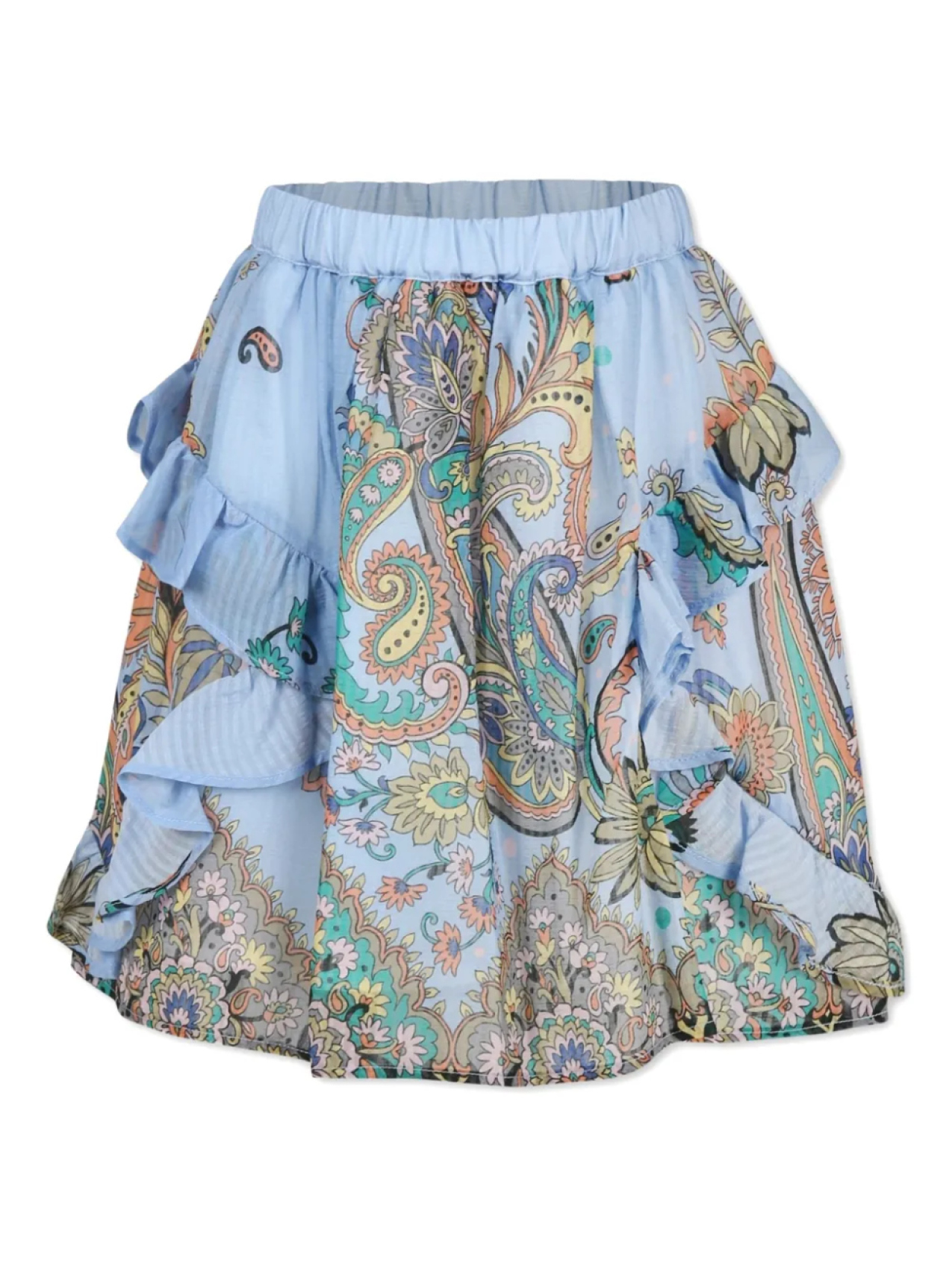 

Юбка с оборками и узором пейсли ETRO KIDS, синий
