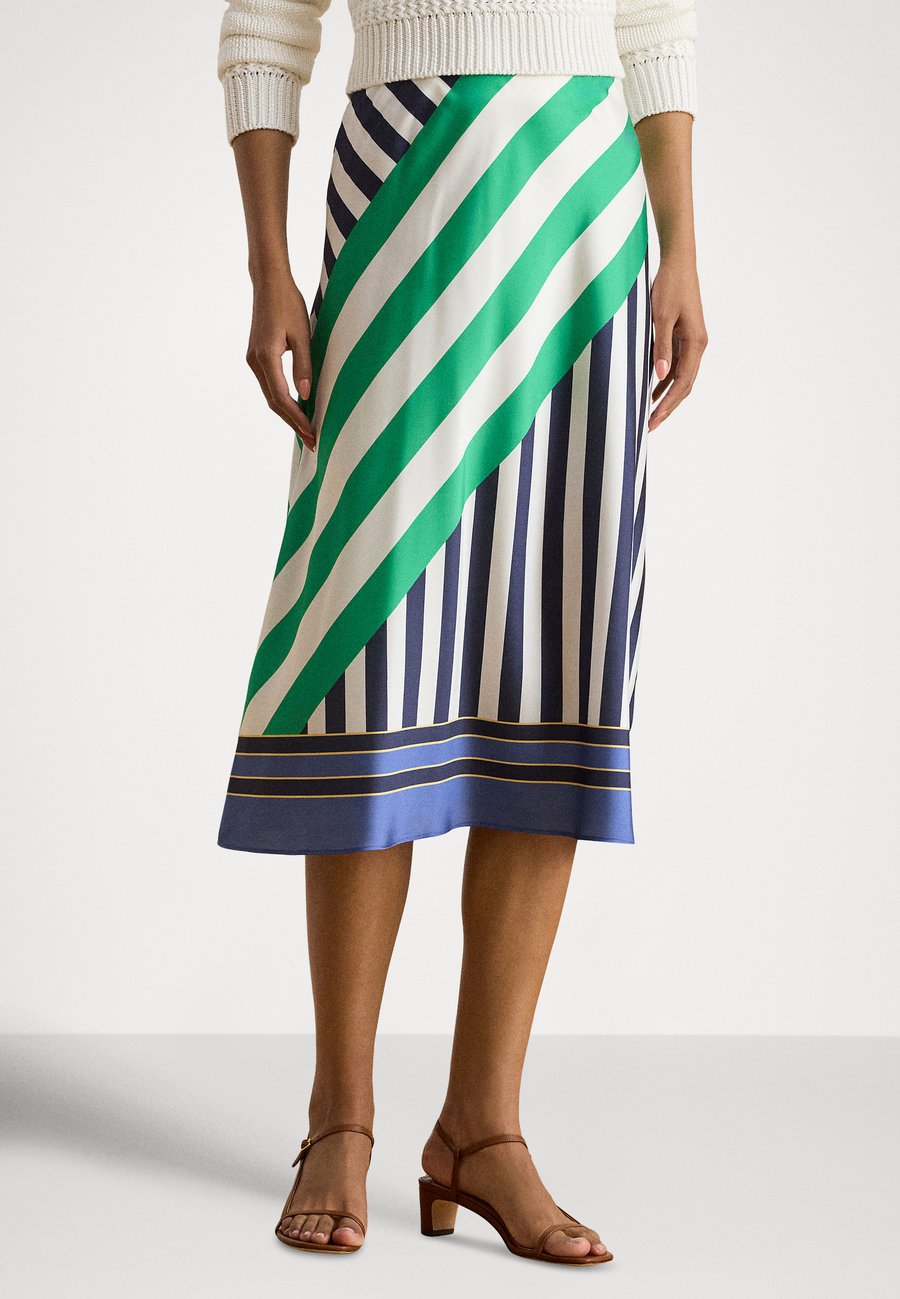 

Юбка Lauren Ralph Lauren STRIPED TWILL MIDI SKIRT, Navy/White/Green/Dark Blue