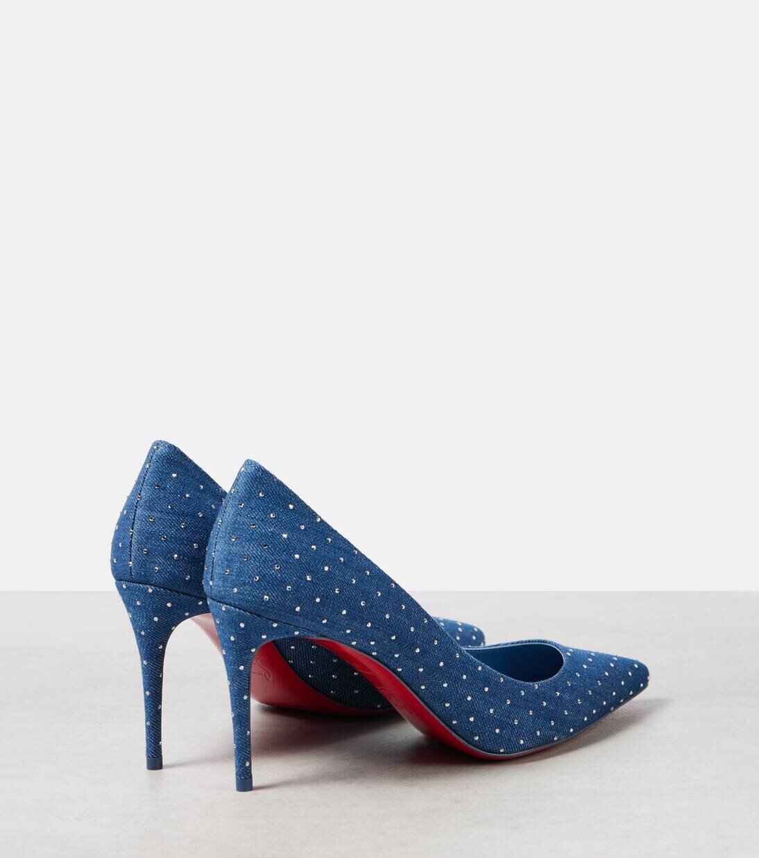 Туфли-лодочки из денима с декором Kate 85 Christian Louboutin, цвет blue/cry blue shade/lin jeans — фото 3