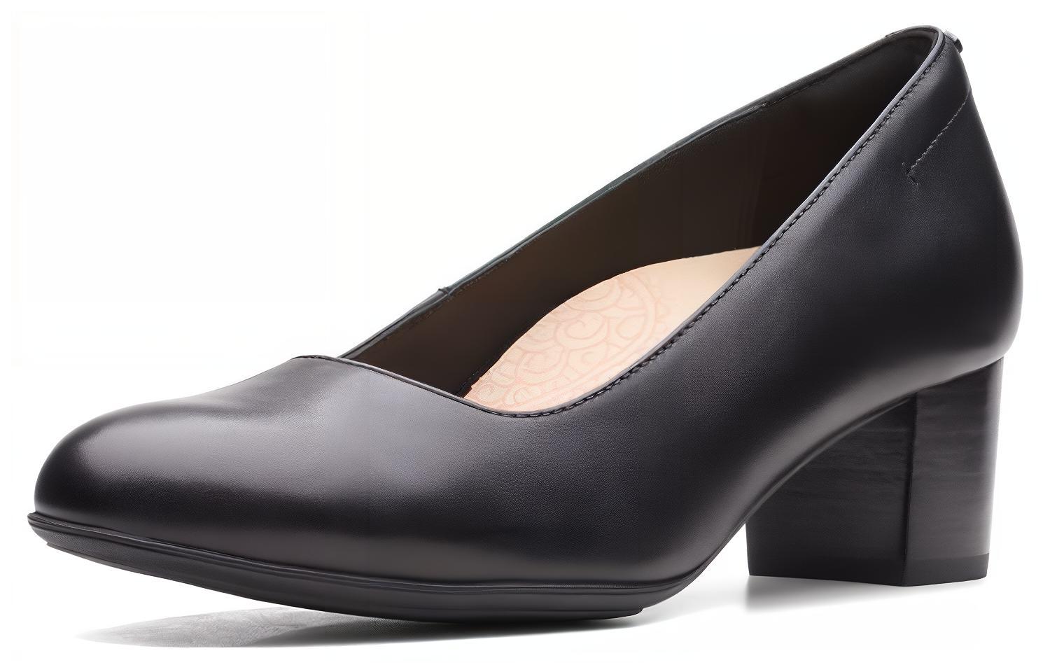 Туфли на высоком каблуке женские черные Clarks