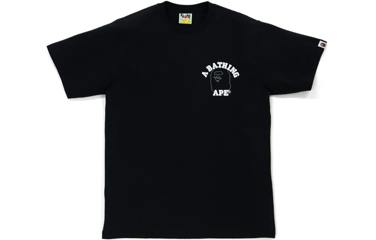 

Футболка Bape Line 1st Camo Face Over College A BATHING APE, черный/зеленый