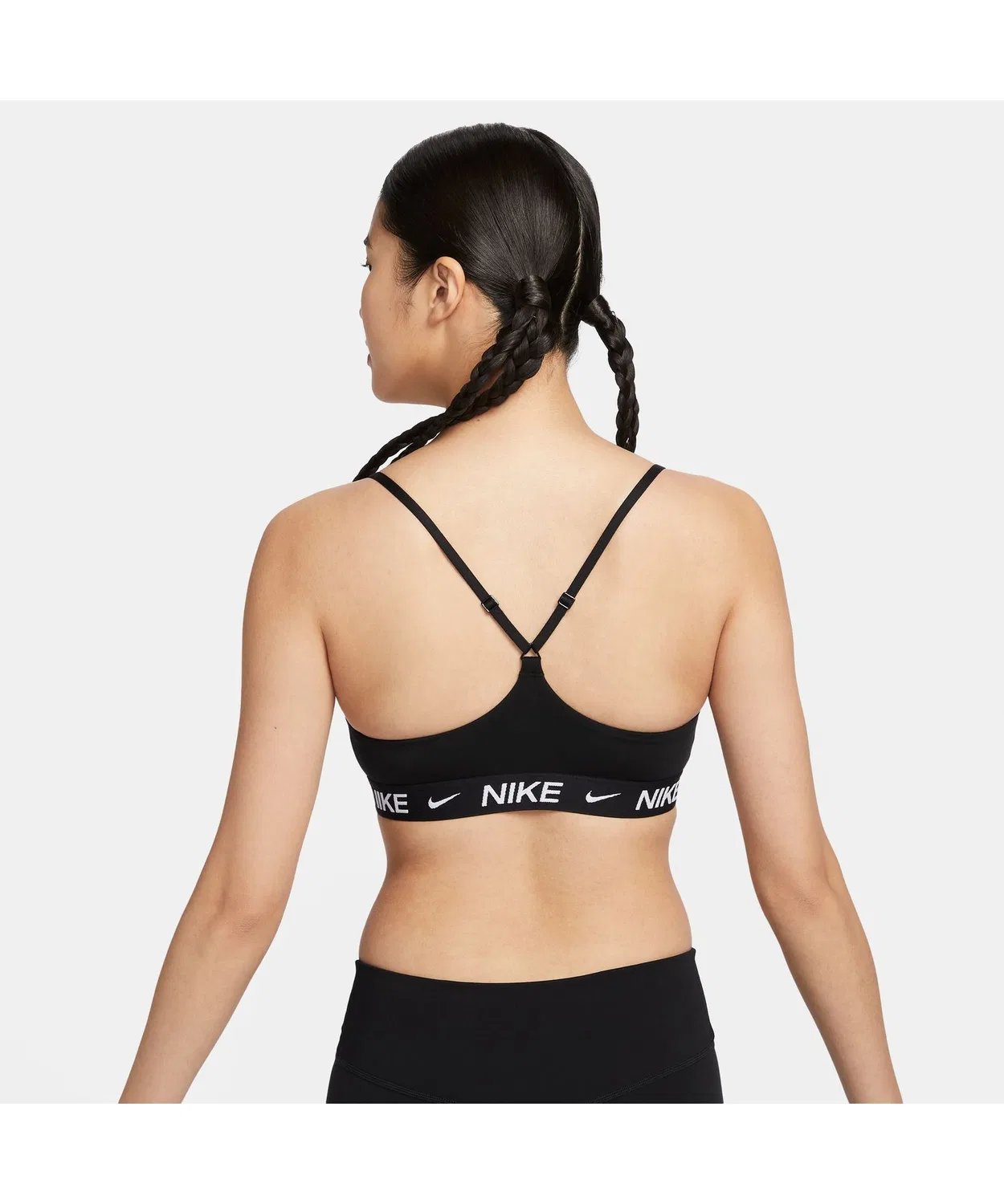Спортивный бюстгальтер Nike Dri-FIT Light Support черно-белый — фото 2