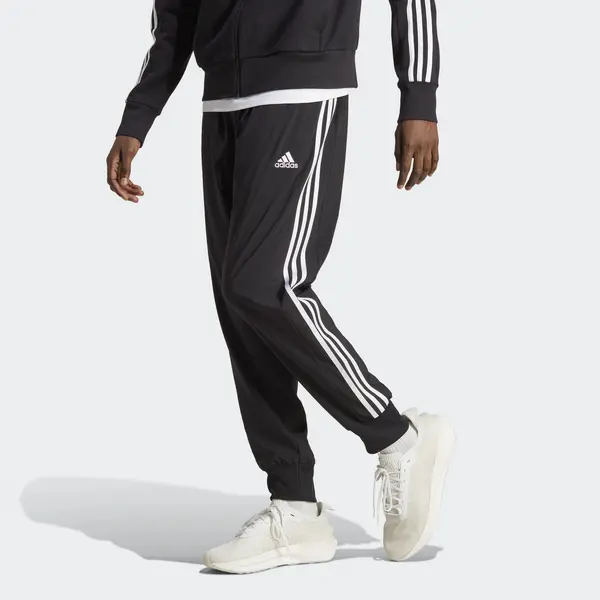 Брюки aeroready essentials с зауженными манжетами, плетеные брюки с тремя полосками Adidas, черный — фото 2