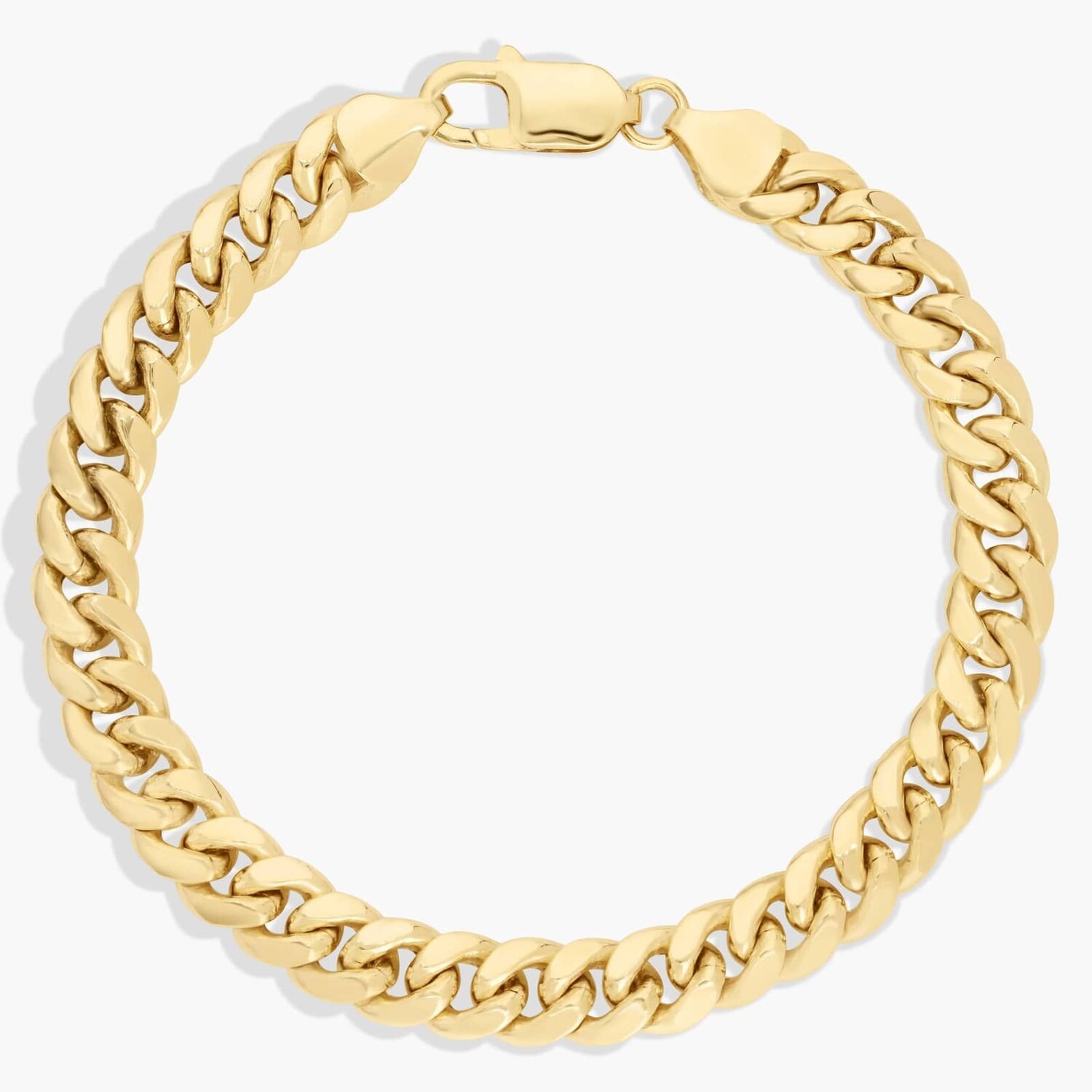 

Браслет Miami Cuban Link длиной 8 дюймов из желтого золота 14 карат (7,3 мм) Blue Nile