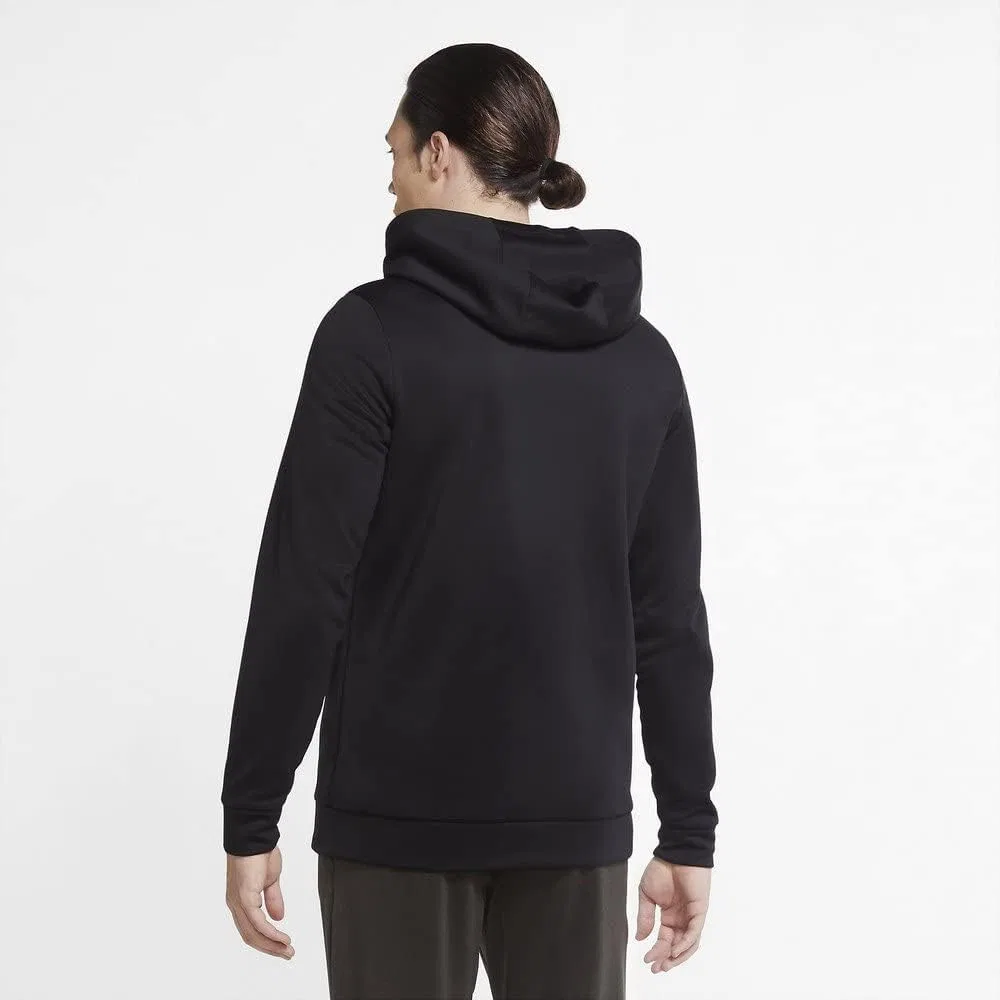 Мужская тренировочная толстовка Nike Therma темно-серого цвета с черной застежкой-молнией — фото 4