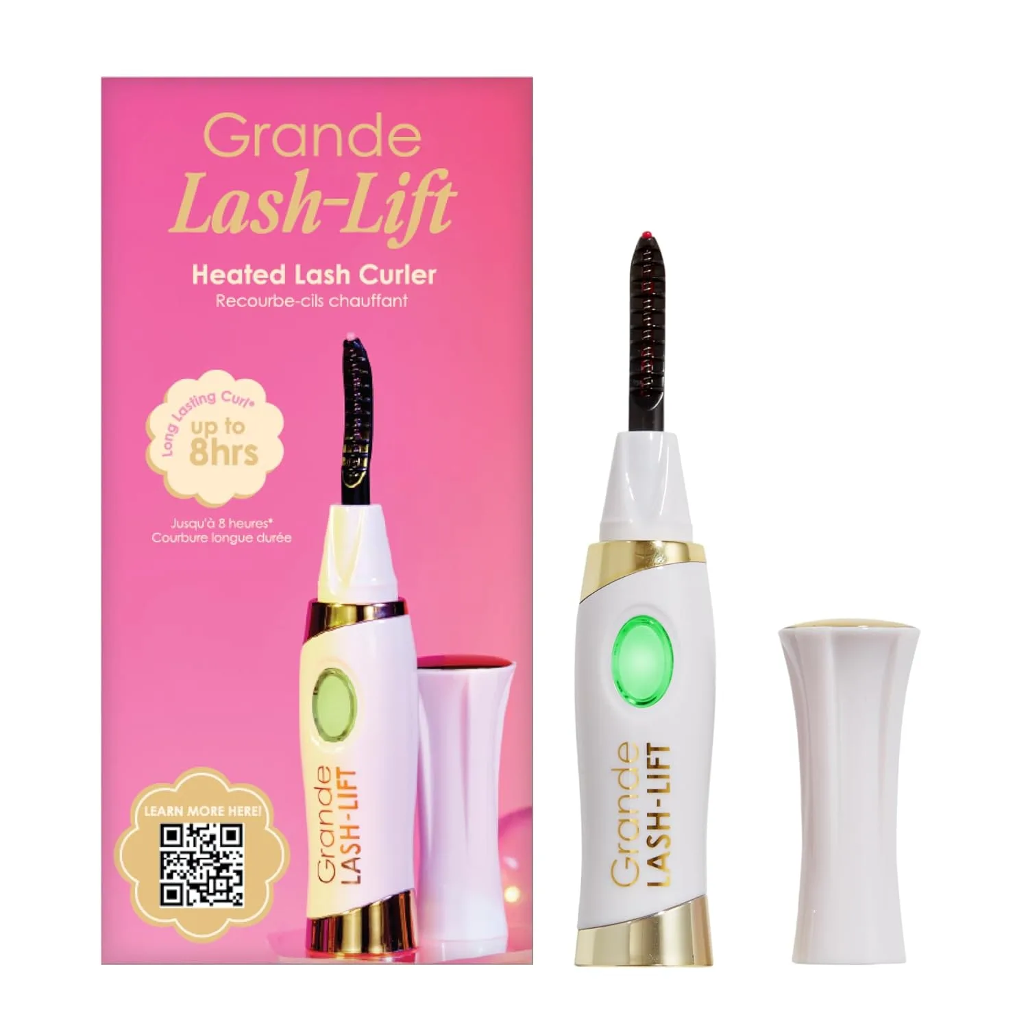 Щипцы для завивки ресниц Grande Cosmetics LASH-LIFT с подогревом - перезаряжаемые, удобные для путешествий, с 2 режимами нагрева - белые., White