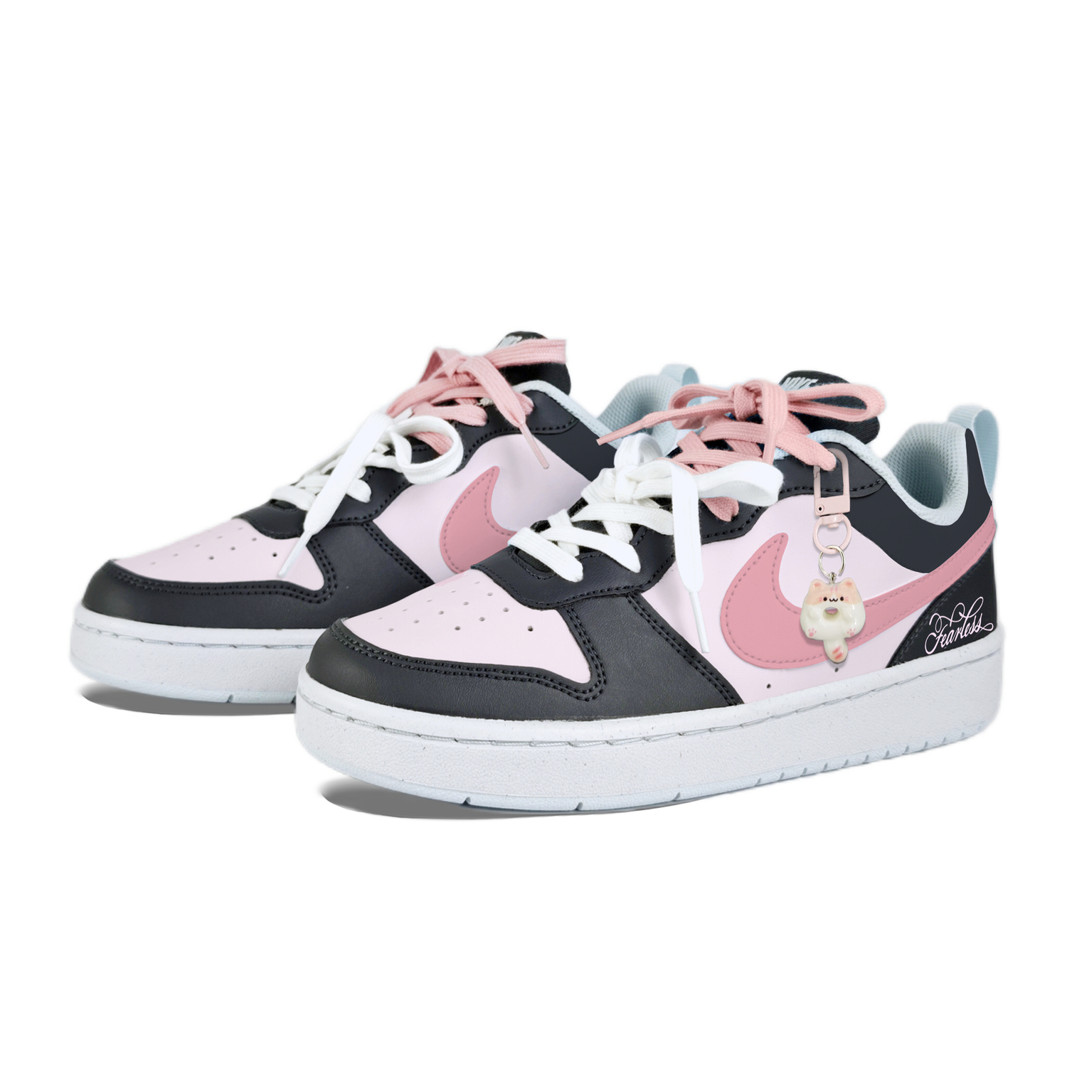 Кроссовки Court Borough Baby Cat Powder Slip Resistant Abrasion Resistant Low top Kids' Skateboarding Shoes Unisex Nike, розовый — фото 3