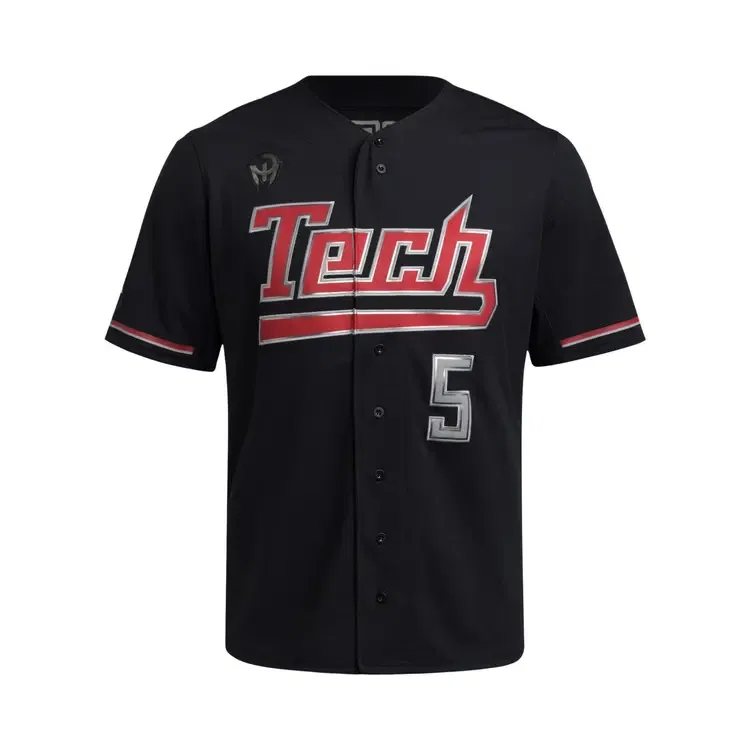 Футболка джерси Adidas Texas Tech Strategy Full-Button, черный