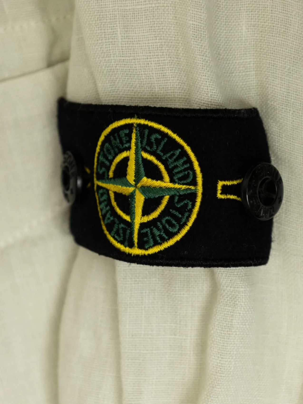 Льняная рубашка с изображением компаса Stone Island Junior, нейтральный — фото 4