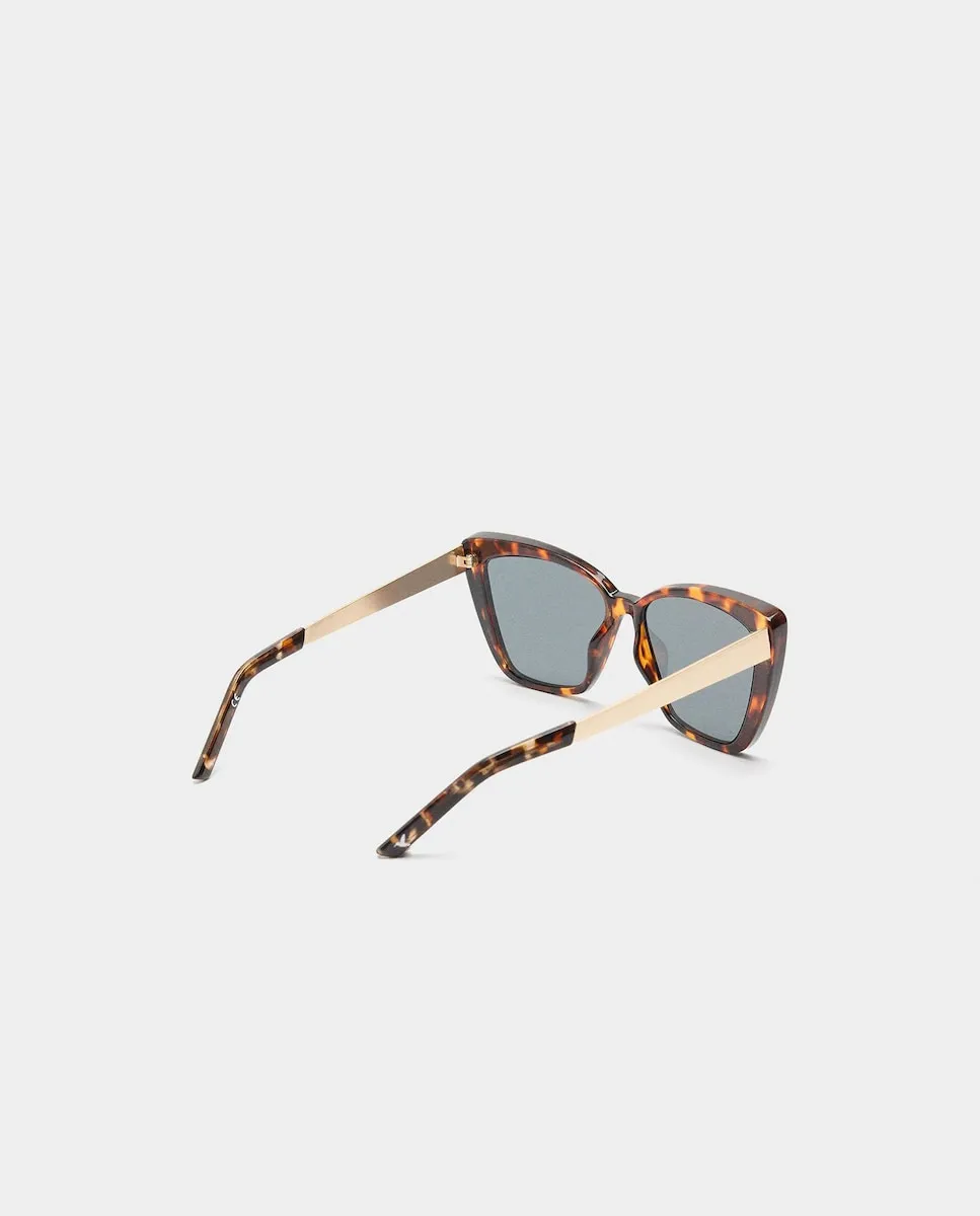 

Женские солнцезащитные очки с УФ-защитой, в форме бабочки и с анималистическим принтом Parfois, коричневый