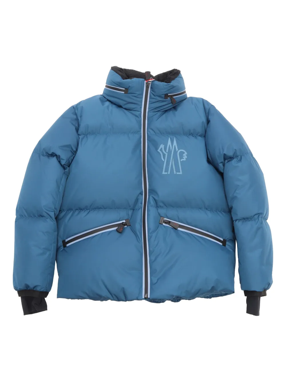 

Пуховик с логотипом MONCLER GRENOBLE KIDS, синий
