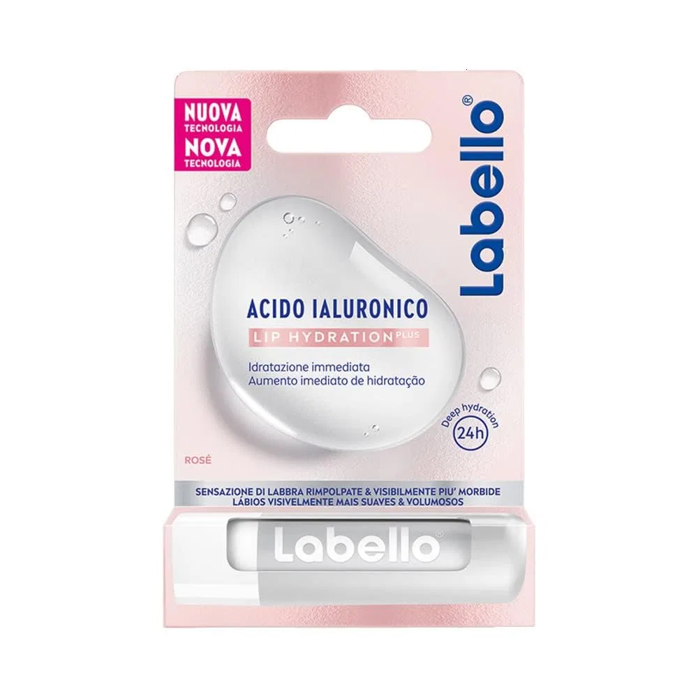 Ультралегкий бальзам для губ «Hyaluronic Acid Lip Hydration Plus Rosé» от Labello, 5.2 г Labello