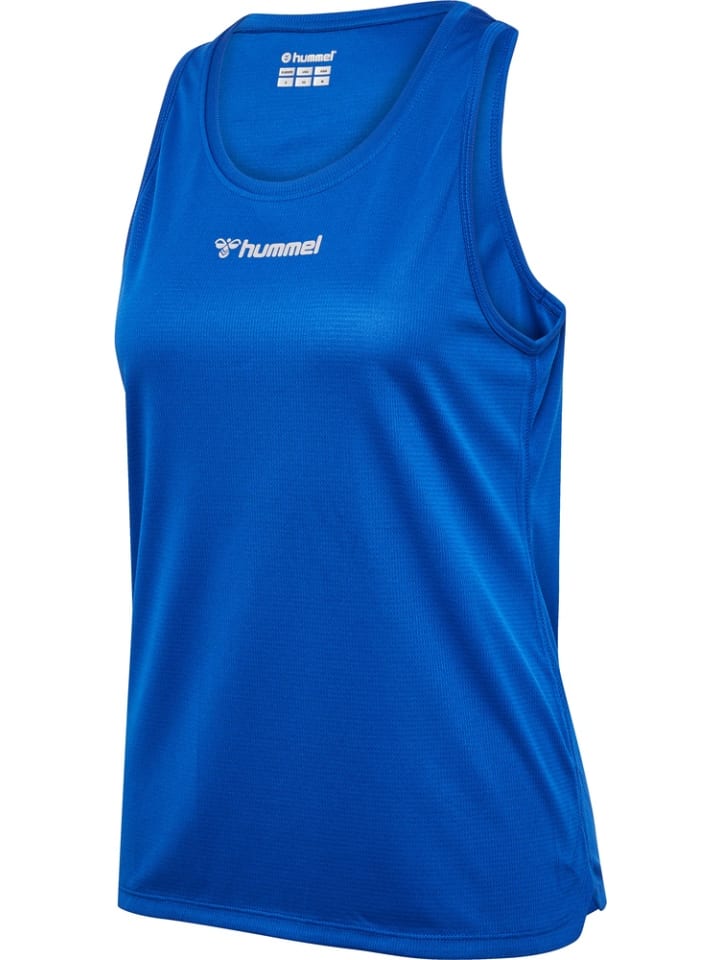 

Футболка Hmlrun Singlet S/L Woman синего цвета Hummel