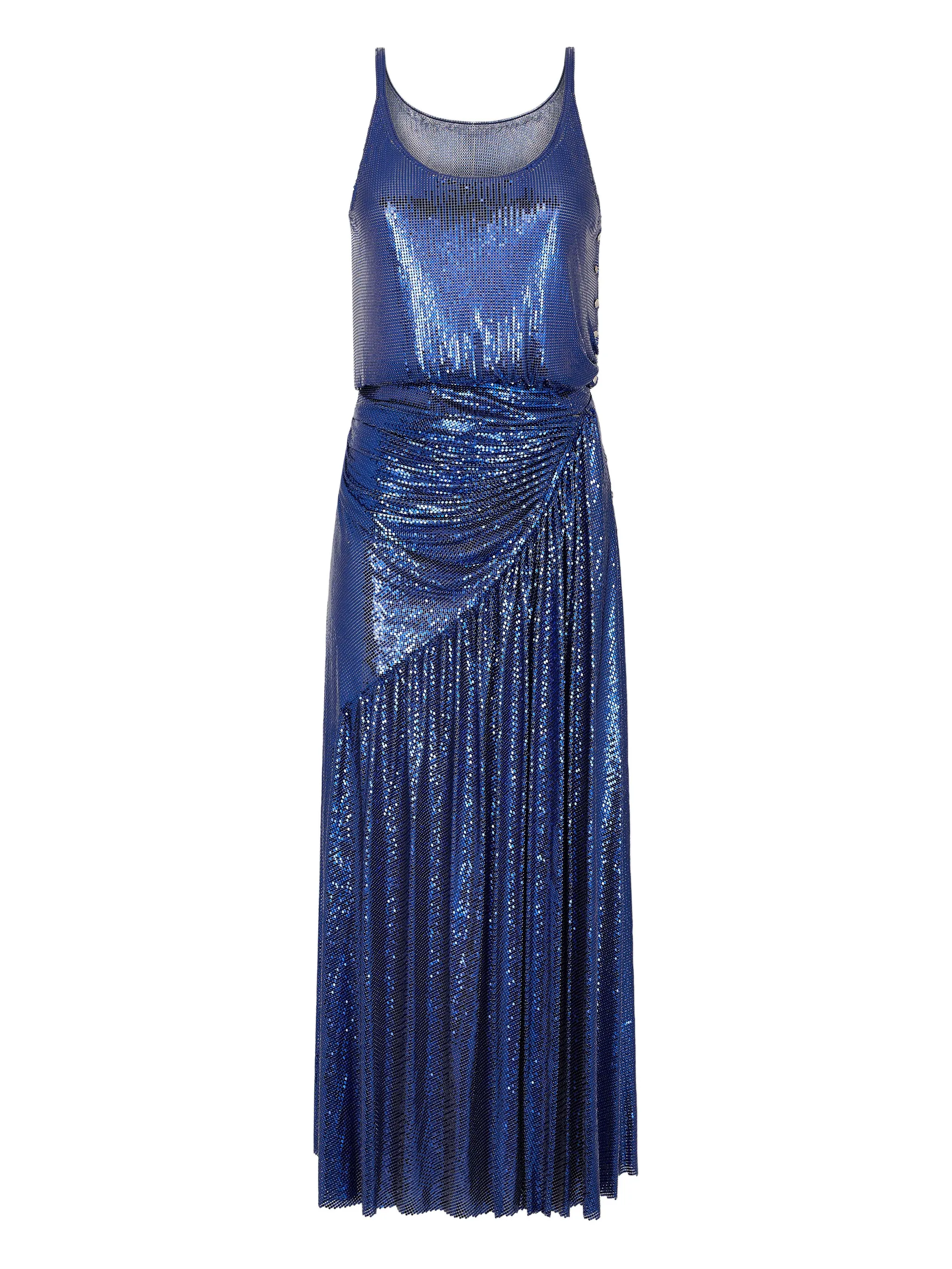 

Платье миди с сетчатыми бретелями Rabanne, синий