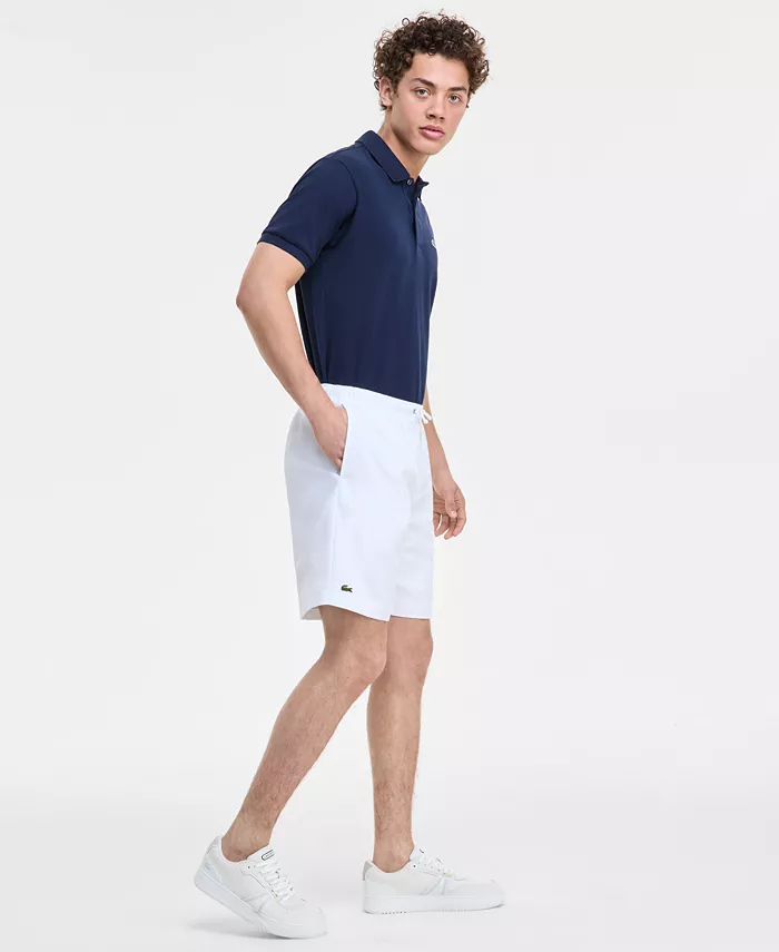Мужские спортивные шорты с принтом "Diamante" на манжете, 8 дюймов, со шнурком Lacoste, белый — фото 4