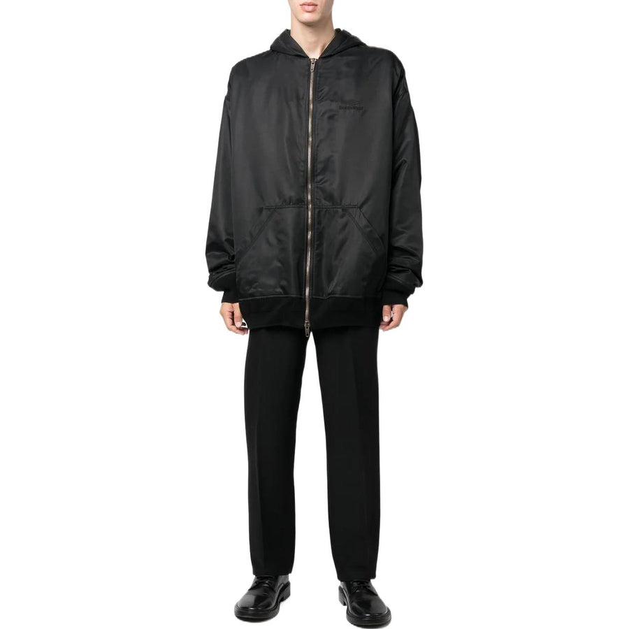 Куртка Balenciaga 3B Sports Icon Padded Zip-Up Hoodie 'Black', черный — фото 3