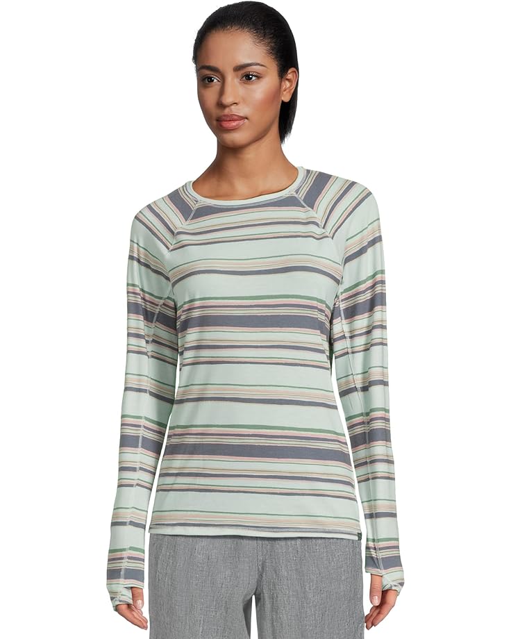 

Футболка L.L.Bean Everyday SunSmart Crew Neck Long-Sleeve Stripe Tee, цвет Cool Sea Blue Stripe