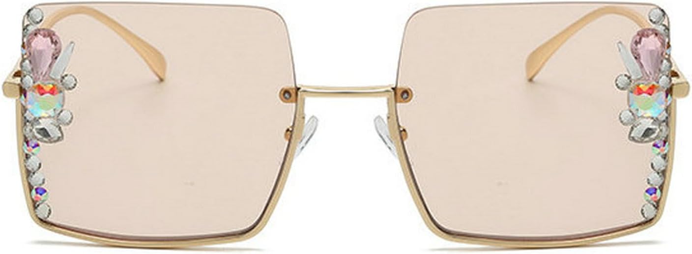 

Солнцезащитные очки COTIA в квадратной полуободковой оправе с бриллиантами для женщин, модные, со стразами, в стиле ретро, ​​элегантные, женские, для активного отдыха на природе, Champagne