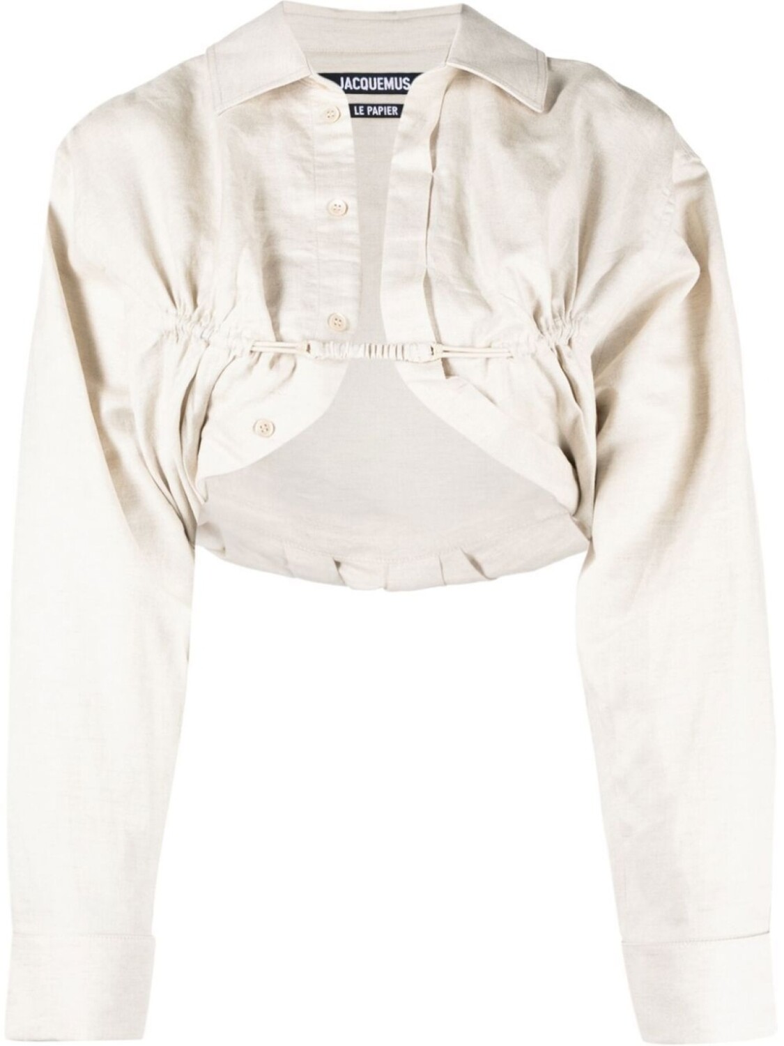 

Укороченная блузка с длинными рукавами Jacquemus, нейтральный цвет