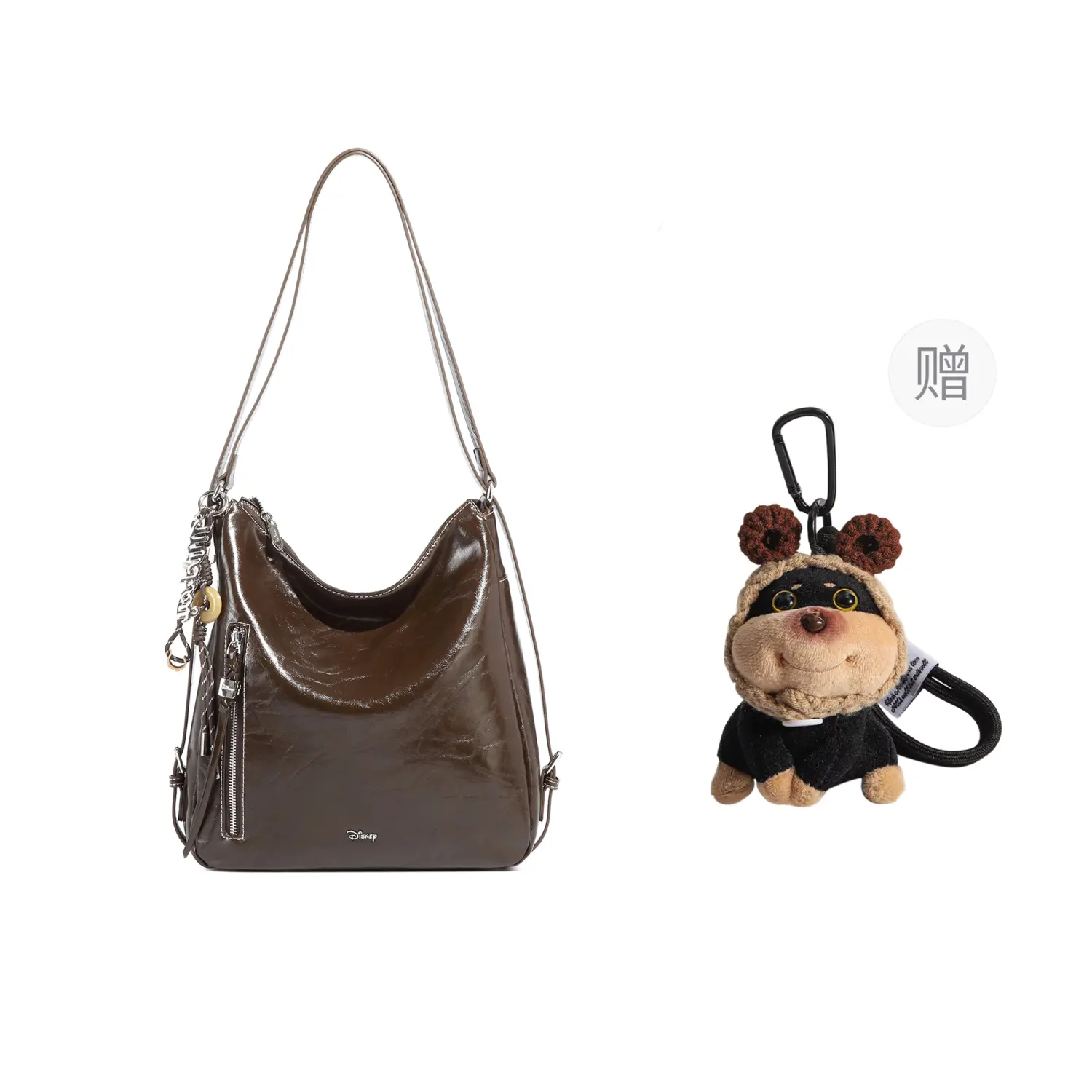 

Disney Микки ПУ вощёная кожаная сумка через плечо женская коричневая, Yadan Wax Tote Bag[Disney Box with Bee Puppy]