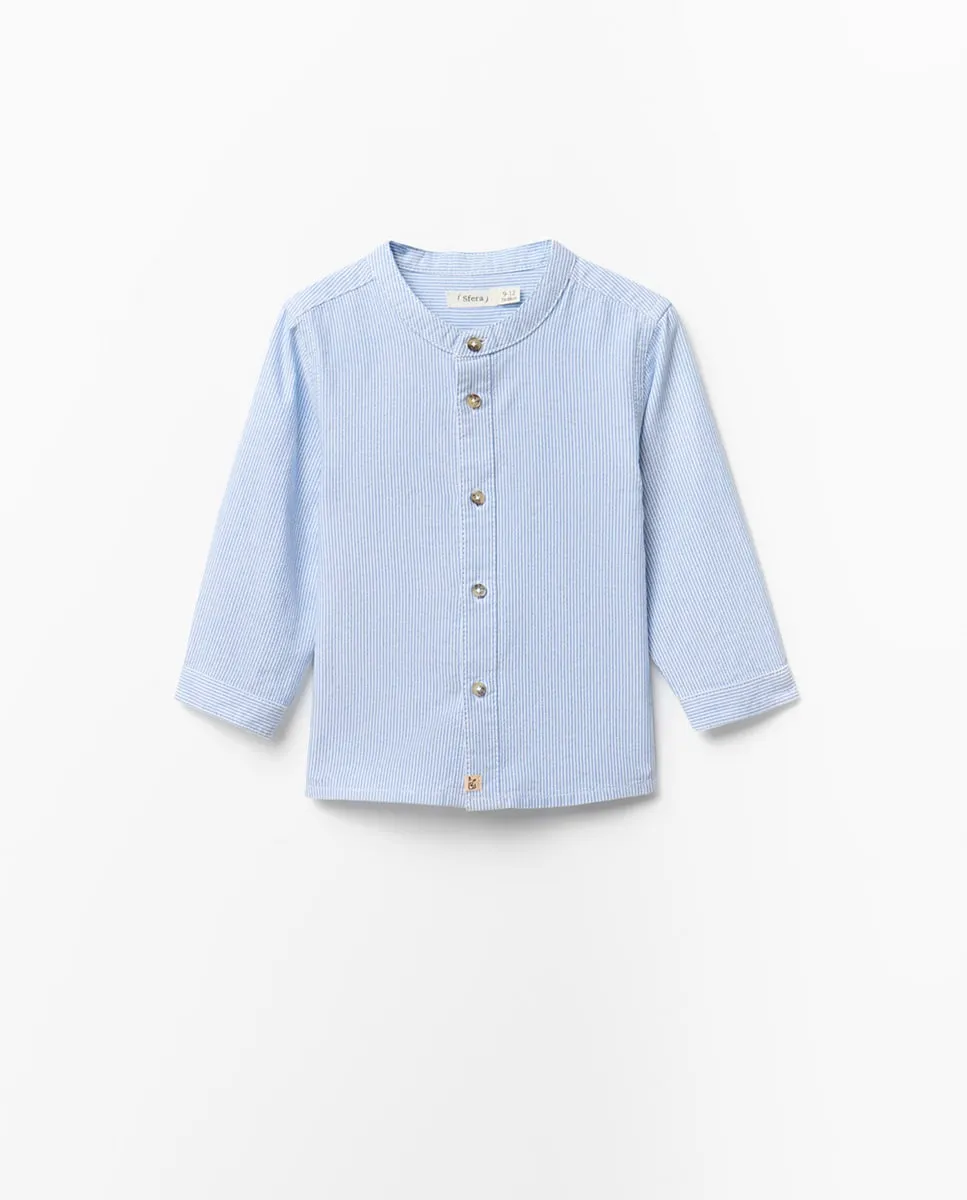

Рубашка в полоску оксфорд Sfera, светло-голубой